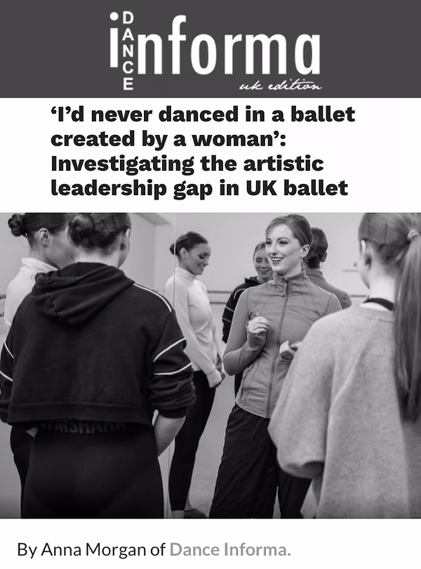 Dance Informa article: Investigating the artistic leadership gap in UK ballet