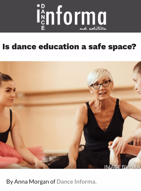 Dance Informa article: Is dance education a safe space?