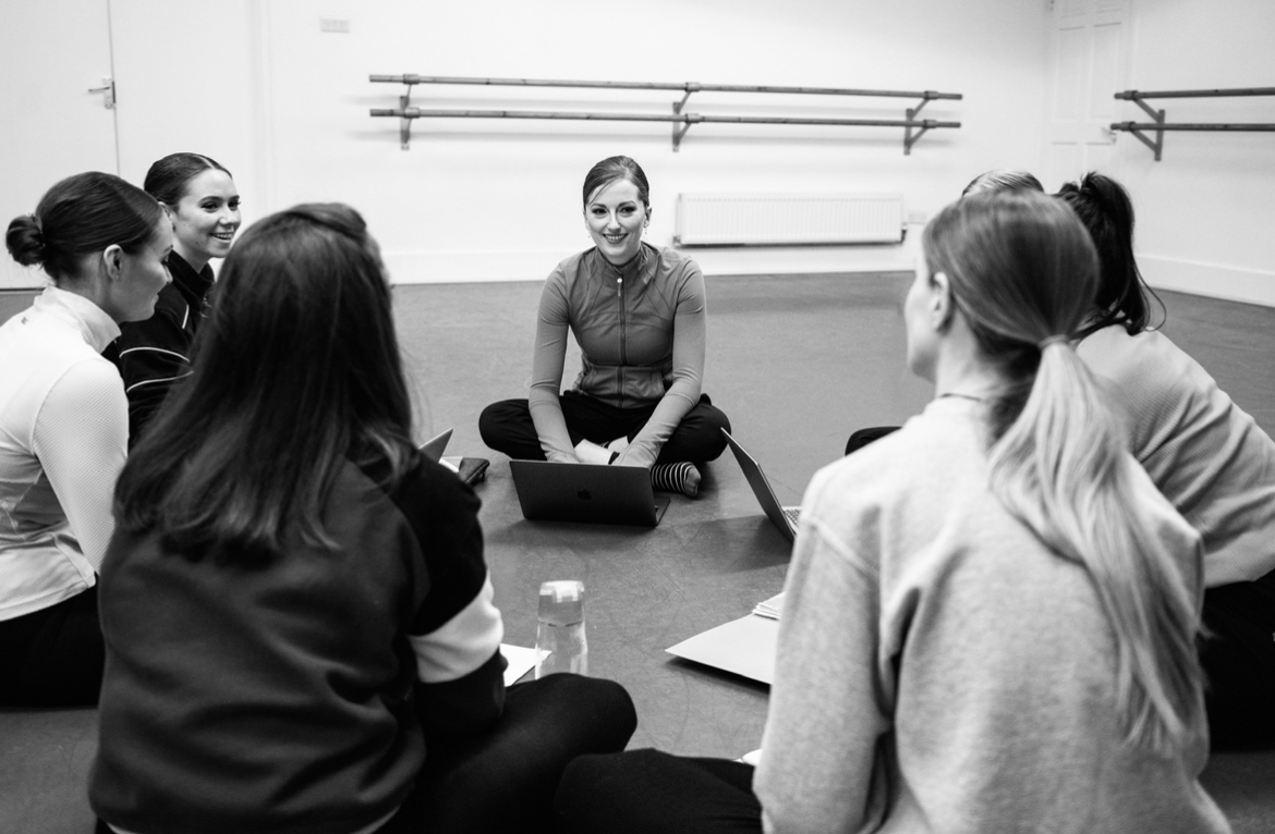 Anna Morgan leading a teacher training session in the studio