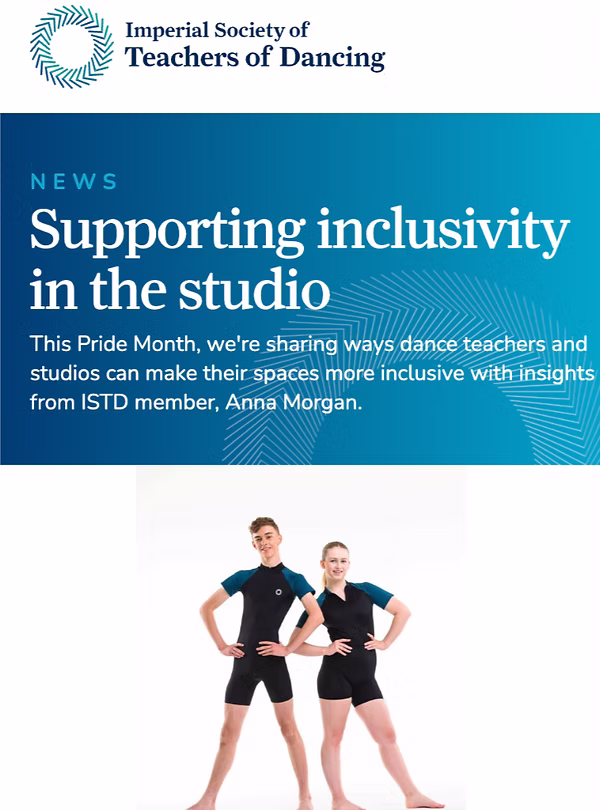 ISTD news feature: Supporting inclusivity in the studio, insights from Anna Morgan
