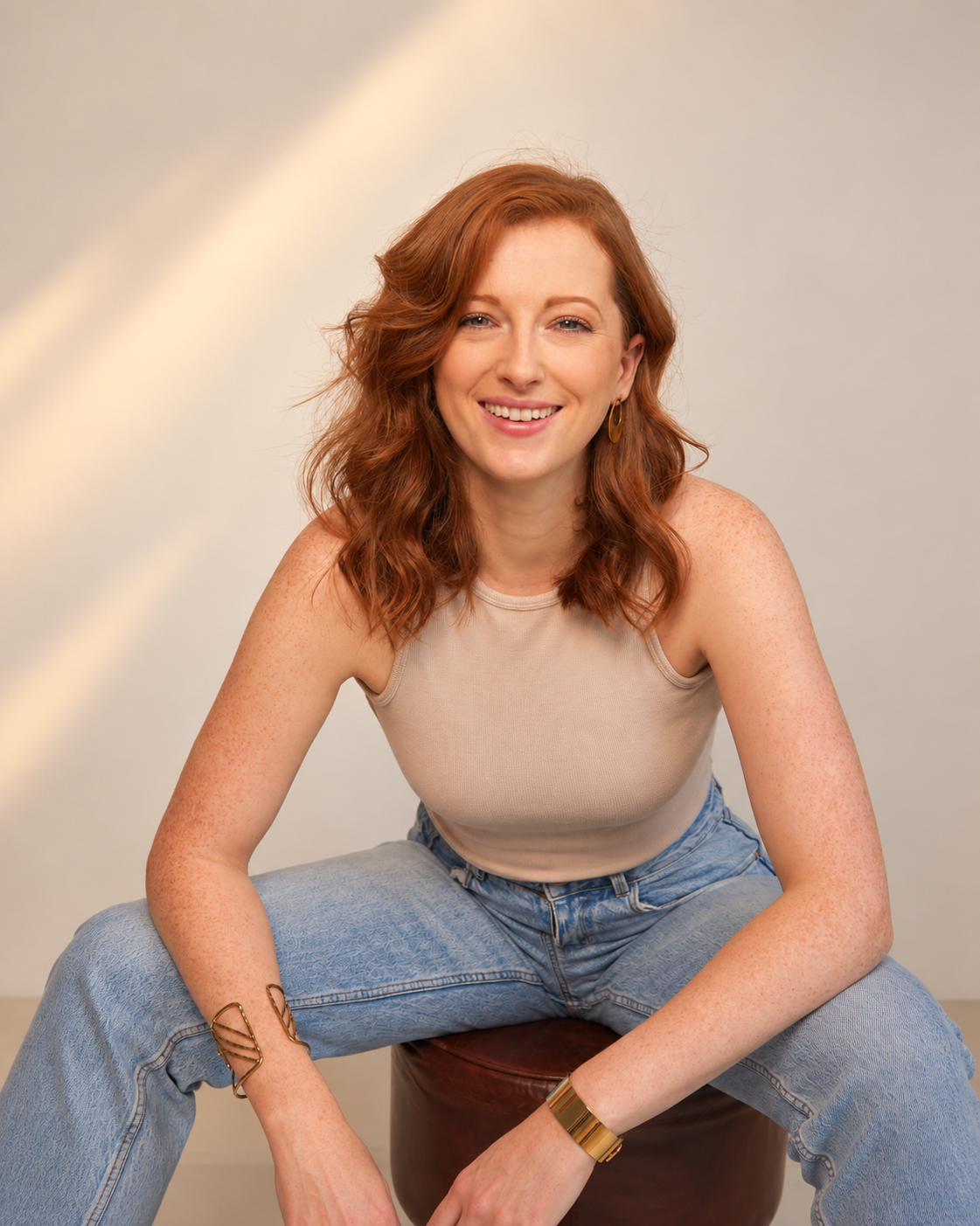 Anna Morgan seated and smiling